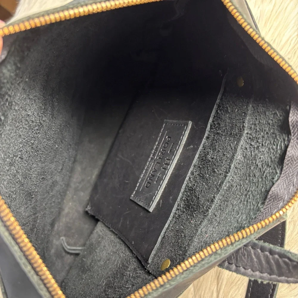 Portland Leather Goods Black Leather Large Tote Backpack Minimalist Quiet Luxury